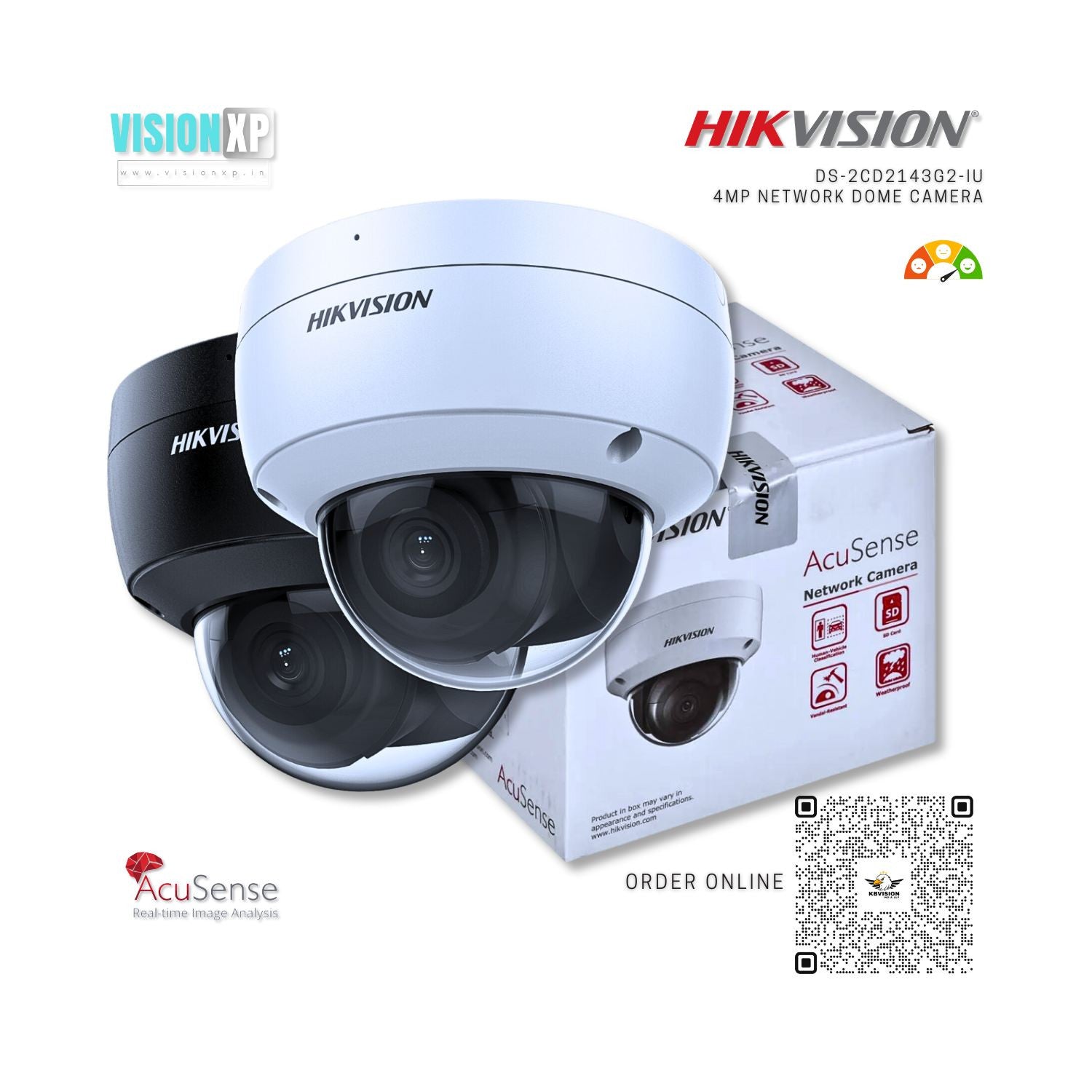 Hikvision DS-2CD2143G2-IU 4 MP AcuSense Fixed Dome Network Camera Hikvision DS-2CD2143G2-IU 4 MP AcuSense Fixed Dome Network Camera